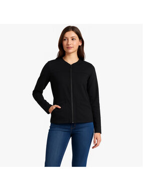 Fig Black Full Zip Jacket Medium Weight Jersey Size L Made in Canada Montreal